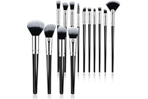 SOYOK Makeup Brush Set, Premium Synthetic 14 Pcs Makeup Brushes, Travel Makeup Brush Set for Foundation, Concealer, Blush and Eyeshadow Brush(Black)