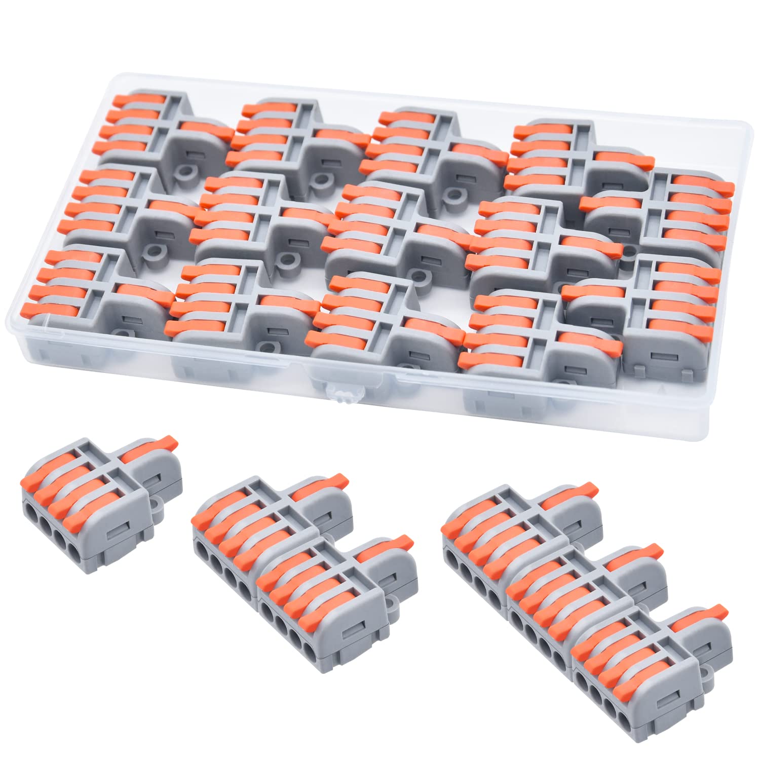XALXMAW 14Pcs Wire Connector, 1 In 4 Out DIY Mini Quick Terminal Block, Compact Splice Electrical Connectors 28-12 AWG