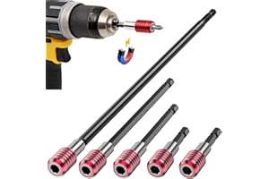 5PCS Heavy Duty Magnetic Drill Bit Holder Extension Set: Quick Release Hex Shank Bit Adapter for Impact Driver, Electric Scre