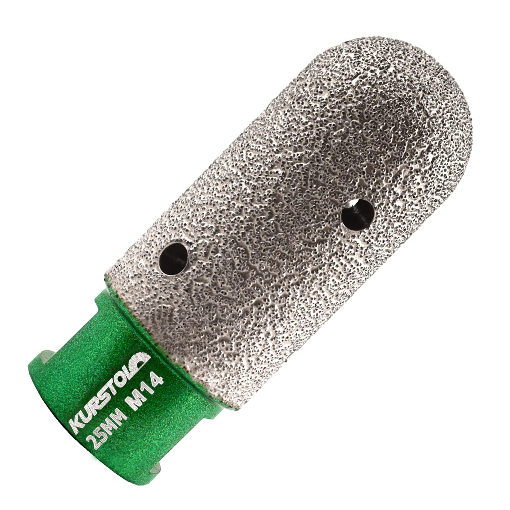 KURSTOL Diamond Finger Milling Bit - 25mm Dia XM14 Thread Diamond Drum Wheel for Enlarging Shaping Round Bevel Existing Hole of Porcelain, Hard Ceramic, Granite, Marble — image 1
