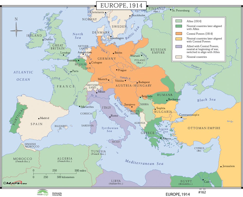 Europe, 1914 (World History Wall Maps): Kappa Map Group: 9780762550609: Amazon.com: Books