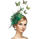 Zinniday Butterfly Fascinators Hat for Women - 2026 Derby Flower Fascinator Feather Tea Hats Butterfly Headband for Party