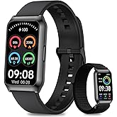 GADIXY Smart Watches for Women Men,7 Day+ Battery,Aluminium Case with Blood Oxygen/Heart Rate/Step Counter/Calories,Activity Sleep Tracker,IP68 Smart Pedometer Watch for Android&iOS Black