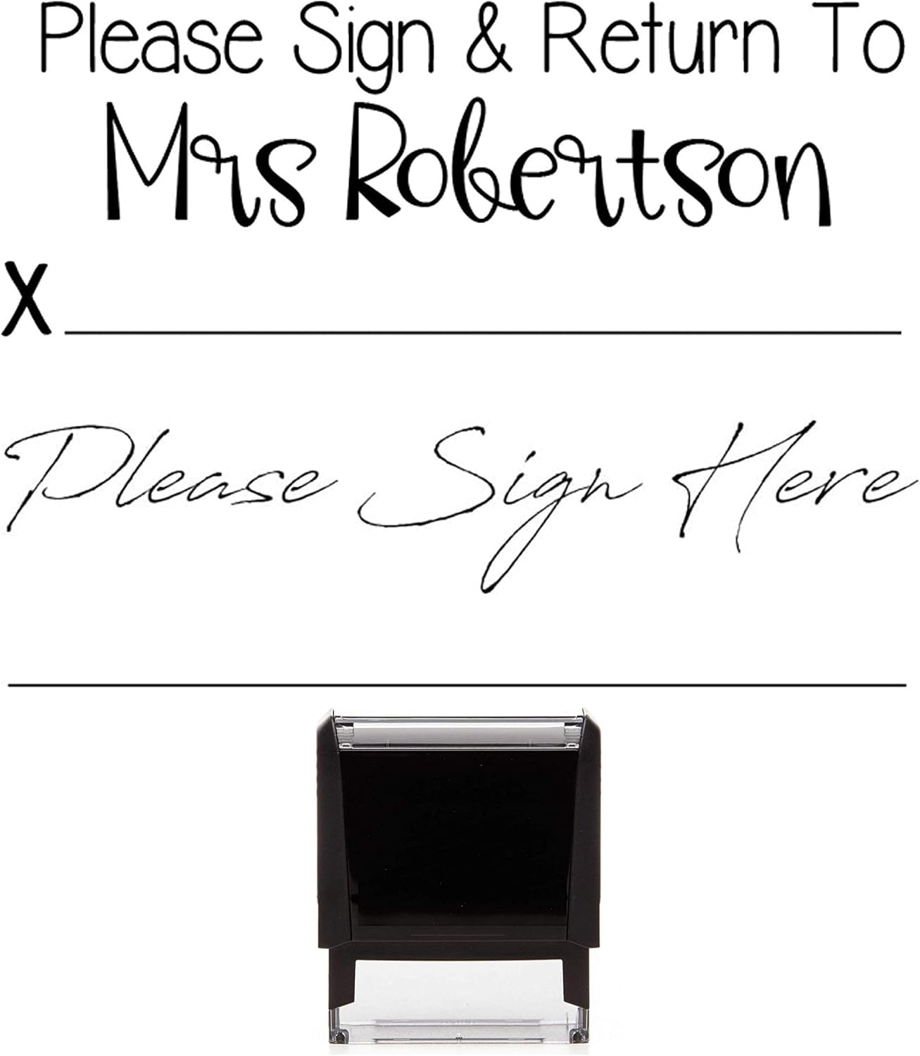 Please Sign and Return Home Work Grading Self-Inking Stamp Custom Personalized