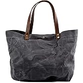 WUDON Waxed Canvas Travel Tote Bag - Extra Large Carryall Shoulder Bag for Women | Travel, Extra Large, Carryall