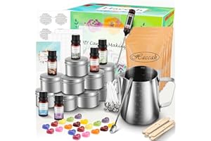 Haccah Complete Candle Making Kit,Candle Making Supplies,DIY Arts and Crafts Kits for Adults,Beginners,Kids Including Wax, Wicks, 6 Kinds of Scents,Dyes,Melting Pot,Candle tins