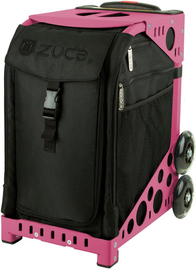 Zuca Stealth Sport Insert Bag (Black, Black embroidery) with Black Non-Flashing-Wheels Sport Frame : Sports & Outdoors