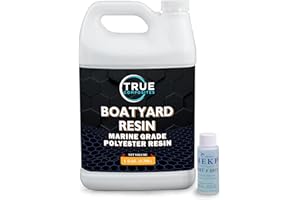 True Composites Boatyard Polyester Resin, 1 Gallon w/Catalyst kit for Fiberglass DIY Repairs and Construction - Economical Resin for Fiberglass Molds, Boats, Autos, RVs and Small Parts
