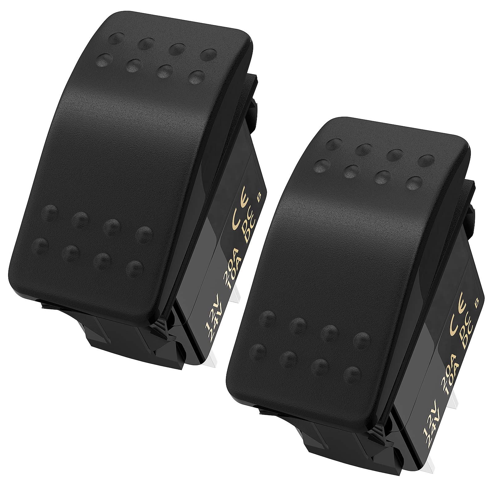 Photo 1 of Joinfworld Rocker Switch 12V Marine Boat 2 Pin Rocker Switch 20A SPST On Off Toggle Switch Waterproof 12 Volt Switch for Automotive Car UTV ATV