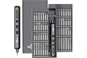 KUNLUN 68-in-1 Mini Electric Screwdriver Set, Small Electric Screwdriver Cordless with 64 Magnetic Bits, 5 Torque Settings, 4 LED Lights Power Screwdriver Repair Tool Kit for Phone Camera Laptop Watch
