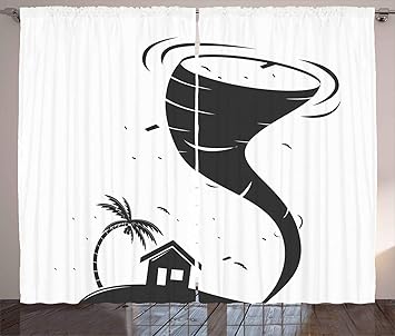 Amazon De Abakuhaus Tornado Rustikaler Vorhang Hurrikan Und Kleines Haus Wohnzimmer Universalband