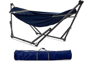 Tranquillo Uniki Hammock with Stand, 550 lbs Capacity – 30-Second Setup, Sturdy Steel Stand, 3-Year Warranty, Tool-Free Assem