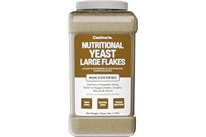 Coolinario Large Non Fortified Nutritional Yeast Flakes - 1 Gal (1.5 lbs) Vegan Seasoning with Cheese Flavor | Rich in Protei