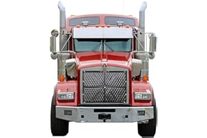 GrilleAdz Fits Kenworth T800 Premium Quilted WinterFront in Black Includes Turnbuckle Installation Kit