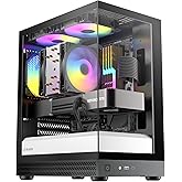 Okinos Aqua UNO Micro ATX Case, No Radiator Support, Max GPU Length 309mm, Quick-Release Panoramic Tempered Glass, 3x120mm ARGB Fan Pre-Installed, Type-C 5Gbps, Two-Tone Limited Edition (Black&amp;White)