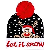 hoyuwak Red Beanie with Pom Pom Christmas Hat Winter Hat Knit Cap for Men Women Holiday Party Xmas Accessories Decoration