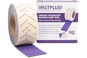 FASTPLUS Abrasive Sheet Roll Automotive Sanding Roll Sandpaper Multi-Hole 2-3/4"x13.2 Yard Rectangular Hand Torn Sandpaper Three-in-one Dry Sanding Roll for Coating Removal, Body Repair, Auto Sanding, 120 Grit
