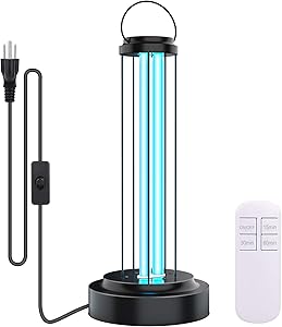 FiGoal Ultraviolet Germicidal UV Lamp 110V 36W Sterilization with Three-Step Timing Remote Control for Household Disinfection Living Room Bedroom Household Kitchen Hotel Germ Virus Free (Style 3)