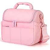 stillithou Lunch Bag Insulated Leakproof, Quilted Puffer Lunch Bag Women Lightweight for Work Travel Beach Picnic, Medium(Normal), Pink