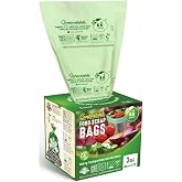 UNNI 3 Gallon Compost Bags for Countertop Bin, 100 CT, Extra Thick 0.71 Mil | Compostable Bags for Kitchen Food Scraps, Small Bin Liners, Certified by BPI, CMA &amp; OK compost HOME, Meets ASTM D6400