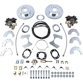 Rear Disc Brake Conversion Kit with Parking Brake Cables DBK9 Replacement for Ford 8 Inch &amp; 9 Inch, Mounting Hardware Included GELUOXI