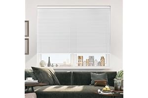 Allesin Cellular Shades Cordless, Light Filtering Honeycomb Blinds for Indoor Windows, Thermal Insulated Window Shades for Home Office Pull Down, Perfect for Bedroom/Living Room, White - H64 x W34