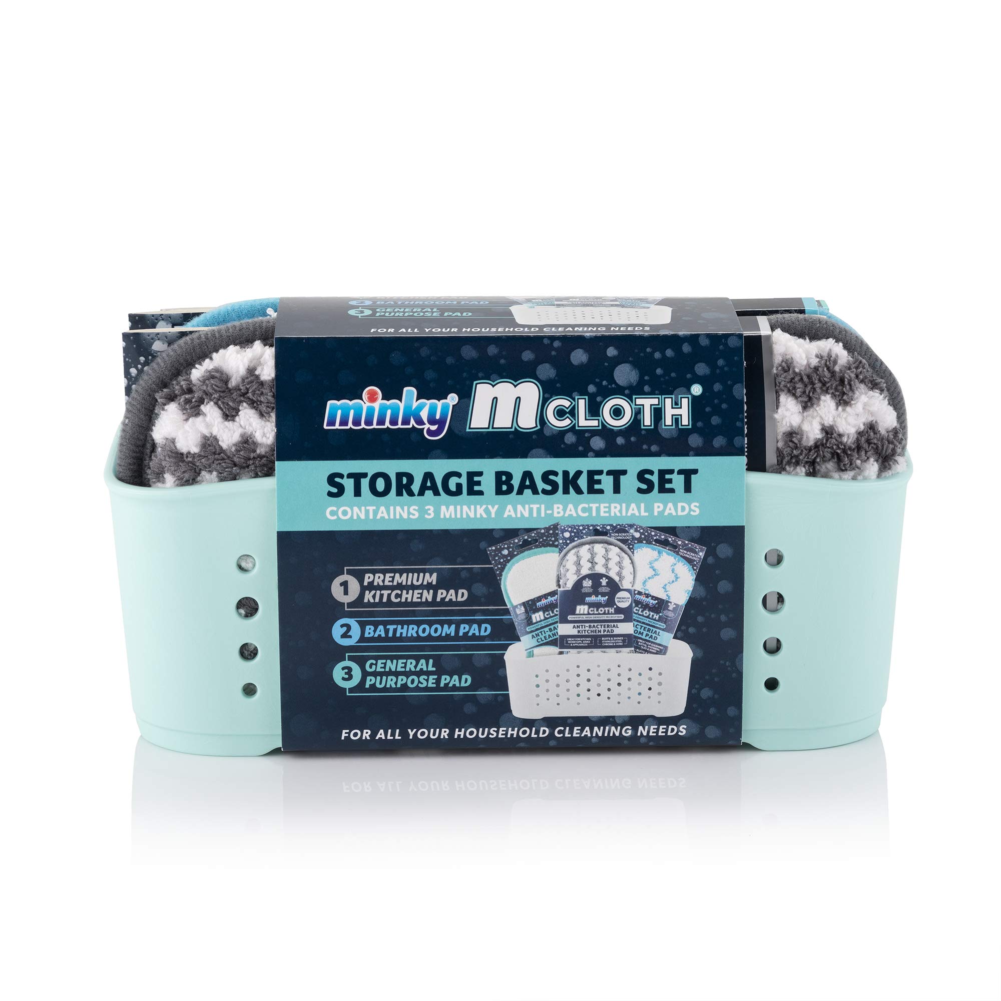 Minky Green M Cloth Storage Basket Set