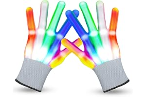 VWMYQ LED Gloves Christmas Cool Toys for Kids LED Gloves Light Up Gloves Glowing Christmas Costume Clubbing Party Favors Novelty Toys Toys for Boys Girls Age 3-10 (Colorful)