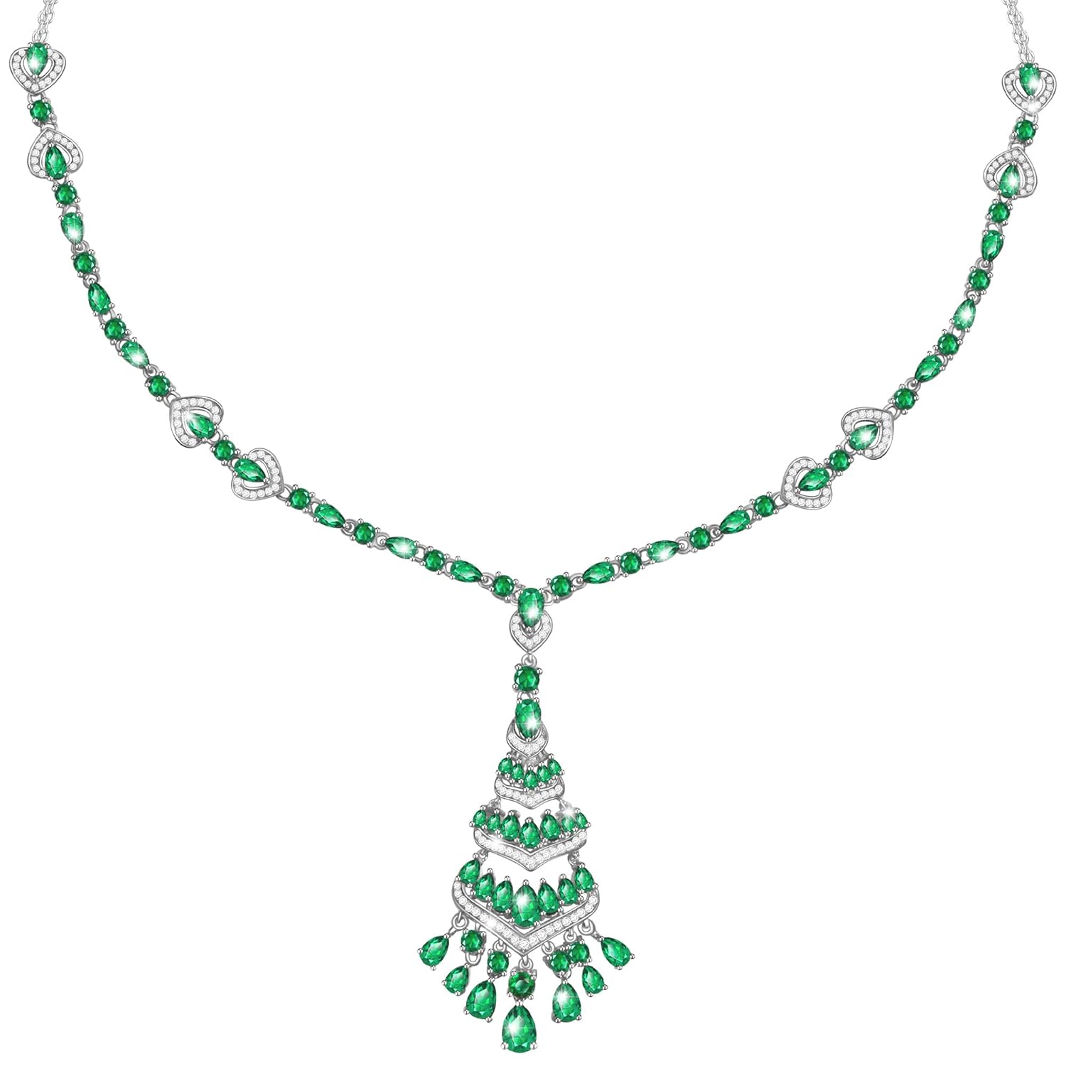 MARENJA Regalo San Valentín Collar Mujer de Moda Colgante Bohemio Verde con