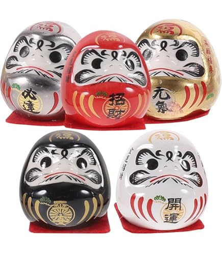 Mini Daruma Duo – Good Luck Charm Miniature Daruma Doll (Japanese