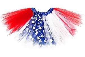 DMLBC 4th of July Women Girls Red White and Blue Tutu Skirt Patriotic Tutu Skirt for Adult Kids USA Flag Outfit