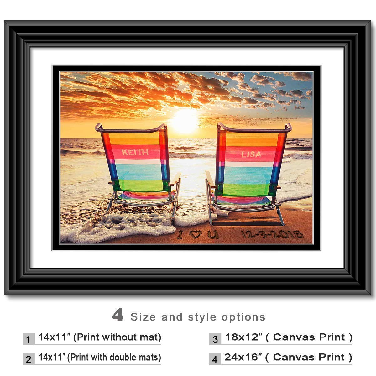 Amazon Com I Love U Personalized Artwork With Couple S Names On