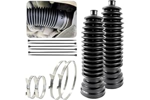 NARATI Upgrade 2PCS tie rod boot rack and pinion boot kit,Thickened Neoprene Rubber Materia,with 4 Stainless Steel Clamps & 6 Cable Ties, Universal Inner Tie Rod Boot