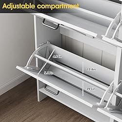 Halitaa Shoe Cabinet with 4 Flip Drawers & 2