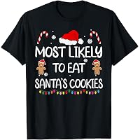 T-shirt Humour De Noël 'Most Likely To Fart On Santa's Lap' - Tee Hunt (Neuf Avec étiquettes)