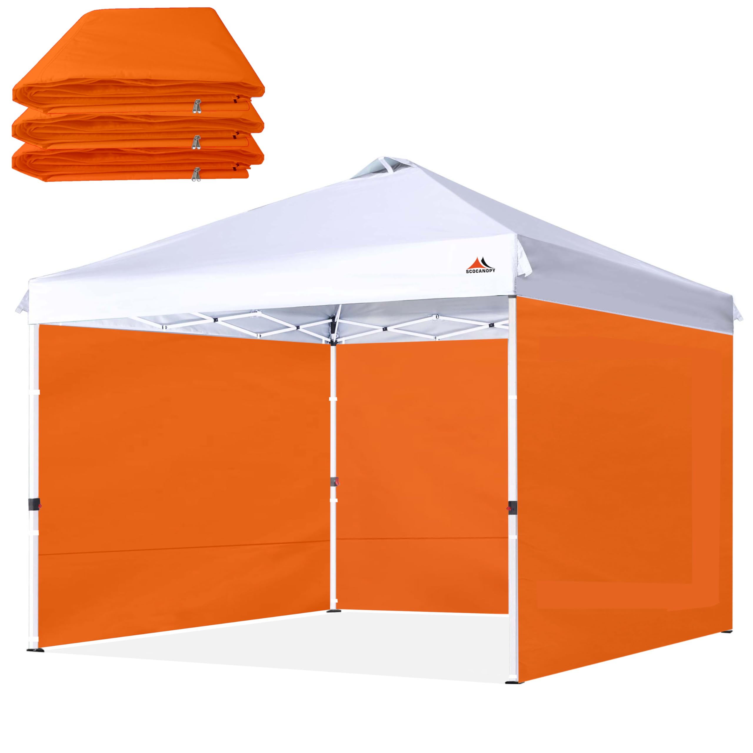 SCOCANOPY SideWall for 10x10 Canopy Frame, 3 Pack SunWall Only, Orange Image