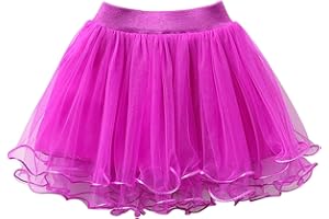 Kids Girls Tutu Skirt Summer Cute Tulle Elastic Waist Fluffy Ruffle Flowy Tiered Skirt Teen Casual Ballet Birthday