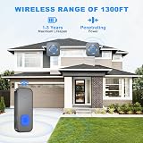 SURFOU Wireless Doorbell Set 400M Range Waterproof LED Flashing Receiver 5V view 3