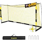 MangoStar Soccer Goal 12X6 FT Soccer Goals for Backyard Portable Soccer Net | Collapsible Design, Easy Setup, Weatherproof Large Soccer Goal for Indoor Outdoor Practice Training with Carry Bag, Stakes