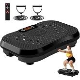 SoftGym Vibration Plate Exercise Machine for Lymphatic Drainage &amp; Fitness | Quiet Heavy Duty 450lbs Capacity Platform, 120 Speeds Shake Machine with Resistance Bands for Home Muscle Activation