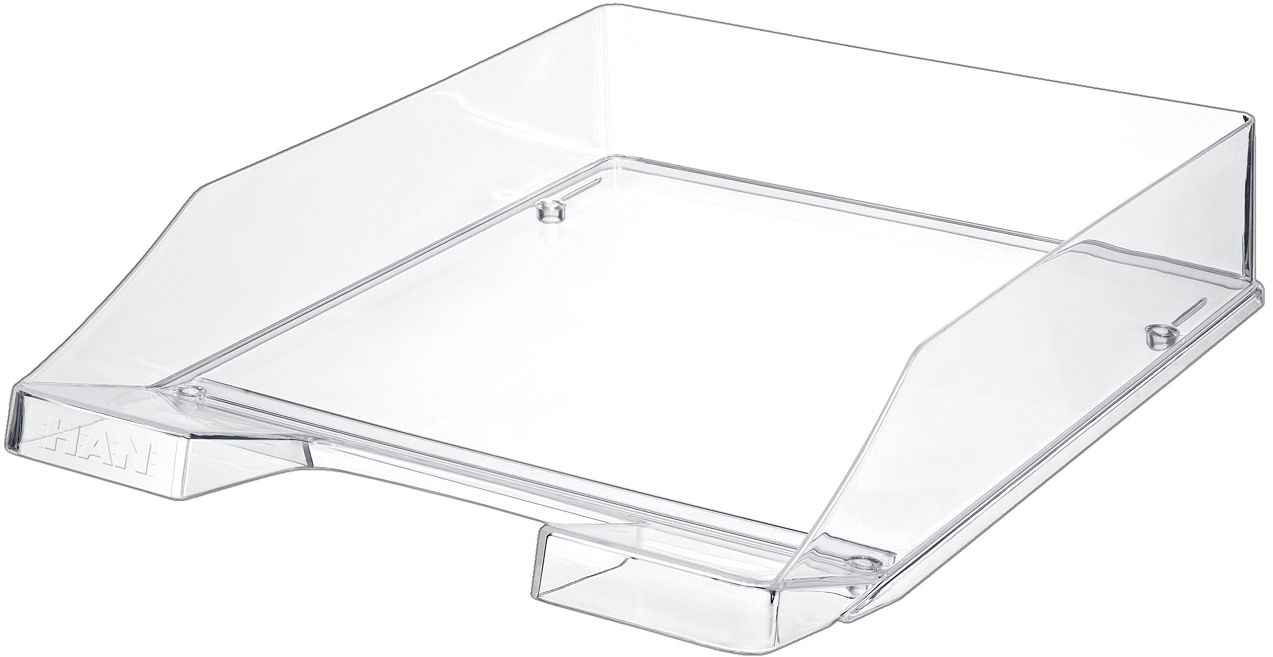 HAN 1026-X-23, KLASSIK letter tray. Modern, stylish, transparent and glossy, pack of 6, transparent crystal-clear