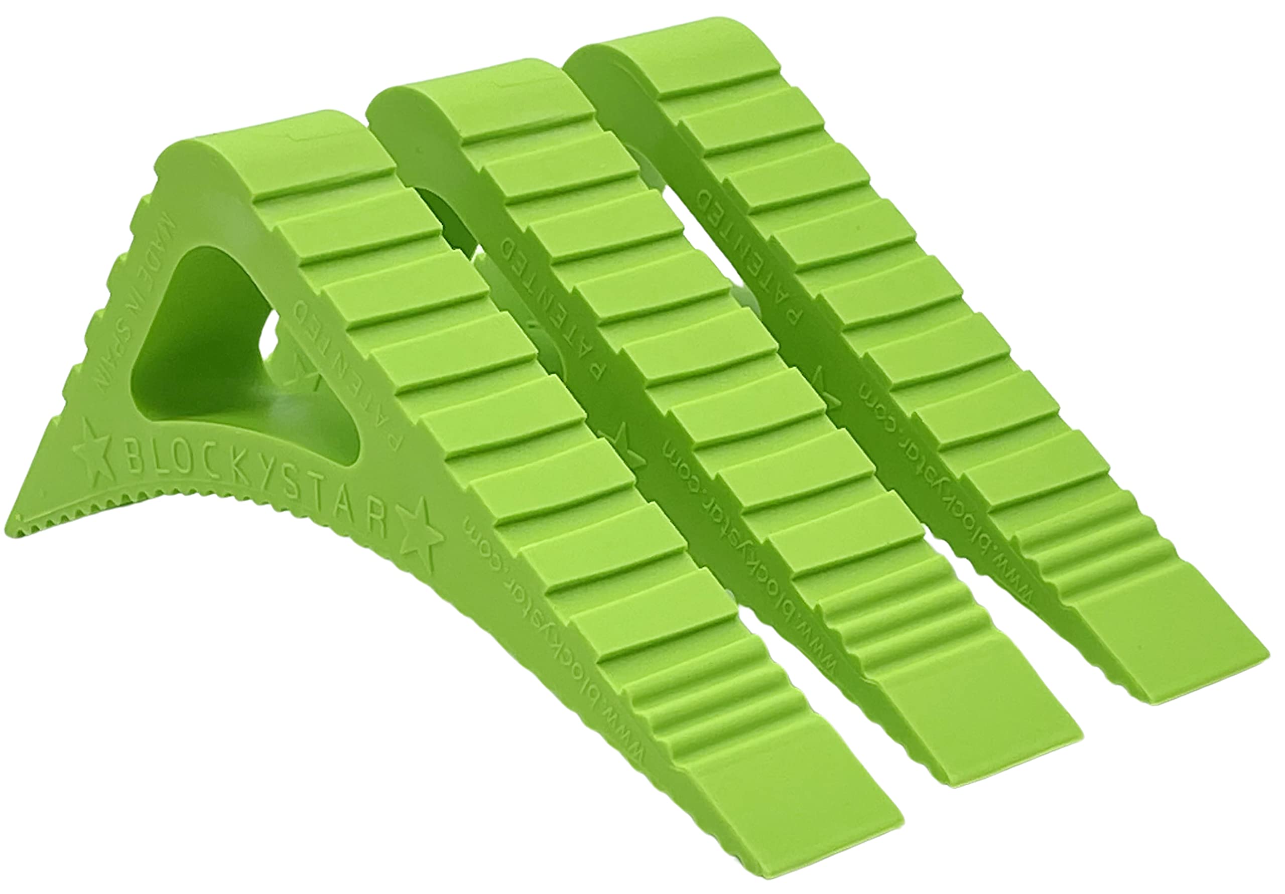 Pekasa Door Stopper and Window Stopper, Award Winning Design Heavy Duty Rubber Door Stops, Works on Any Floor Surface and Any Door Type, Door Wedge Stop in Modern Stylish Colors (Lime Green, 3 P