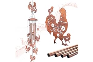 SRDJXY Chicken Wind Chimes for Outside,Chicken Gifts for Women Men/Memorial/Birthday/Rooster Lovers Gifts Metal windchimes Outdoors/Indoors,Garden Decor,Patio,Home,Porch,Yard Decorations
