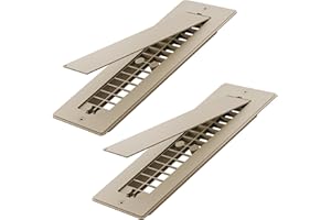 Safoner Aluminum RV Floor Register 2"x10" with Removable Cover, Lightweight Durable Camper Essential, Pet-Friendly RV Vent Accessories for Inside, 2 Pack