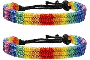 Nanafast Rainbow LGBT Pride Bracelet Handmade Braided Friendship String Bracelet for Gay & Lesbian LGBTQ Wristband Adjustable Size