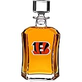 The Memory Company NFL Licensed Glass Decanter 26oz - Premium Whiskey Decanter with Official Team Logo, Elegant Home Bar Display, Perfect Gift for Sports Fans, Professional-Grade Glass