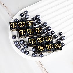48 Pcs Abilities Keywords Counter Dice Black Shield
