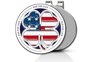 ClubSmith® Lucky Golf Ball Marker with Magnetic Hat Clip, Irish Clover & Shamrock, Premium Alignment Putting Mark, Funny Golf Accessories & Gifts for Men and Women