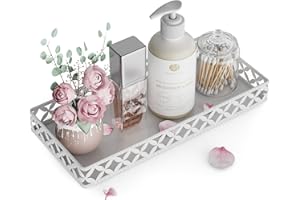 EKNITEY Vanity Tray for Bathroom Counter - Small Rectangle Decorative Tray 11 Inch Batroom Countertop Tray Organizer for Perf