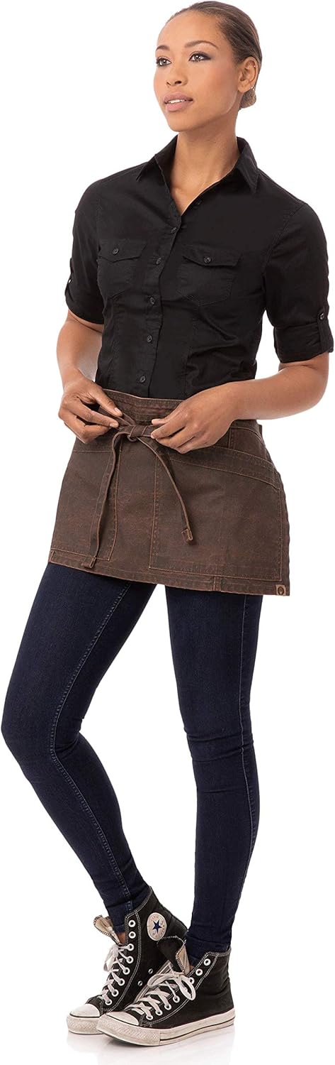 Chef Works Denver Waist Apron, Choc/Rust, One Size: Clothing